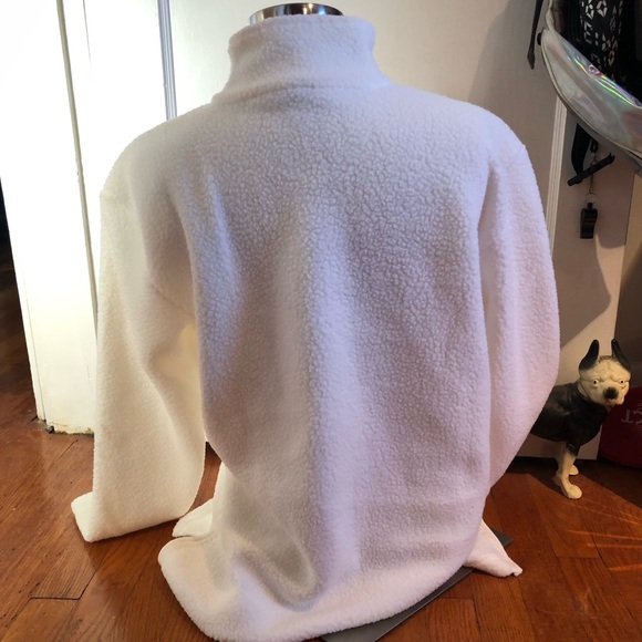 T by Talbots | 1/4 zip white Sherpa jacket NWT - Picture 3 of 4